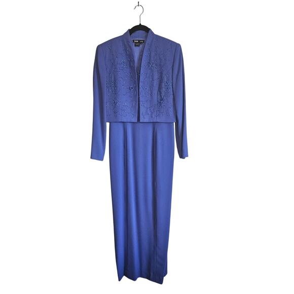 Rimini 2 Piece Beaded Evening Gown in Brilliant Blue, Sz 6 - Picture 1 of 8